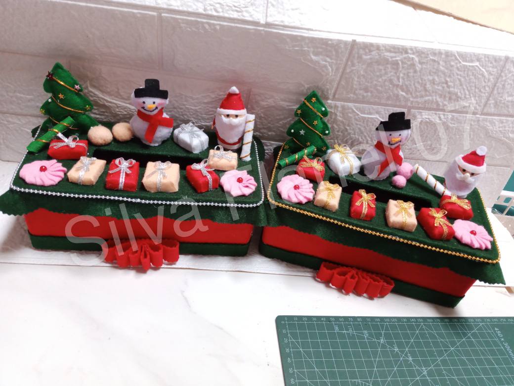 Tempat Tisu Flanel Tema Natal